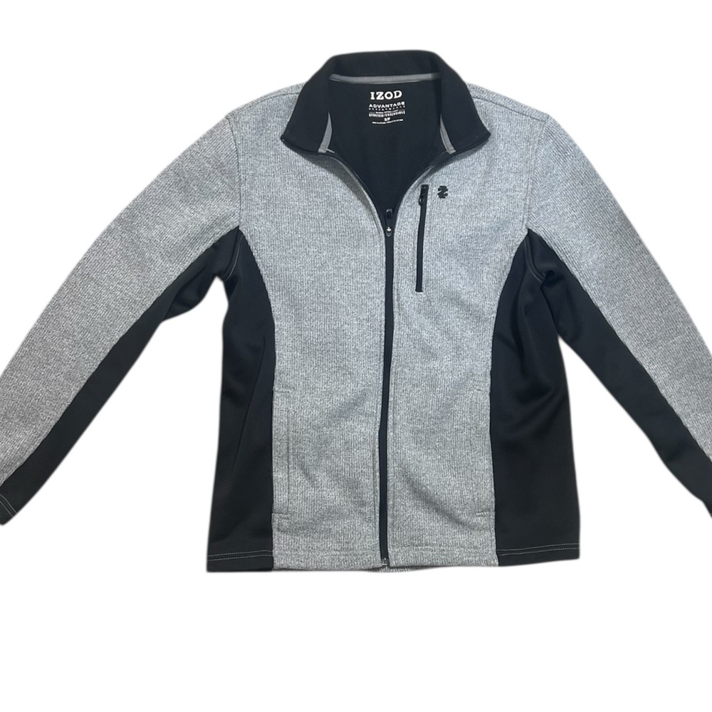 IZOD Advantage Performance Jacket Mens Gray  & Black  Zip Up - SMALL
